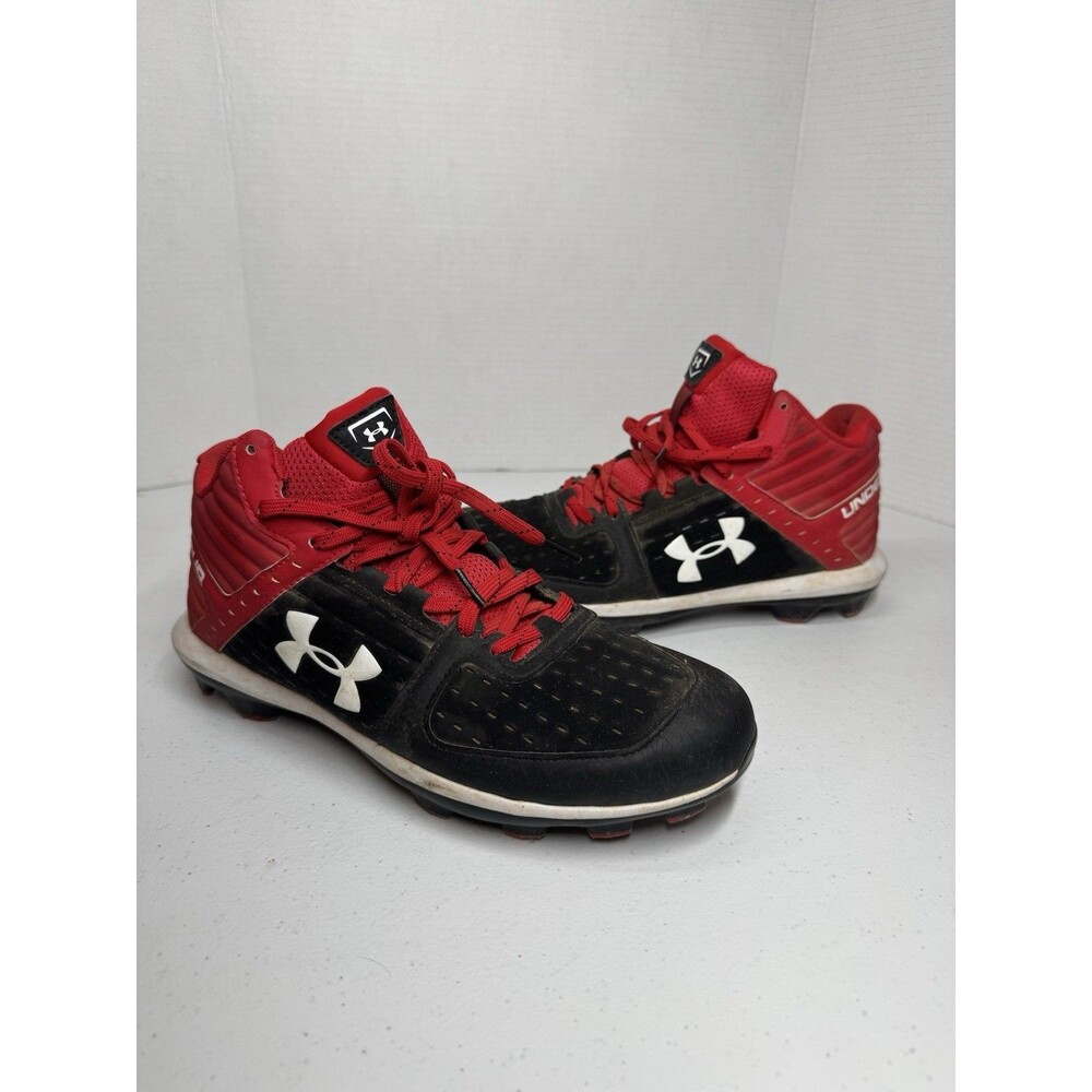 Under Armour Unisex Baseball Softball Cleats Red Black White Size 9